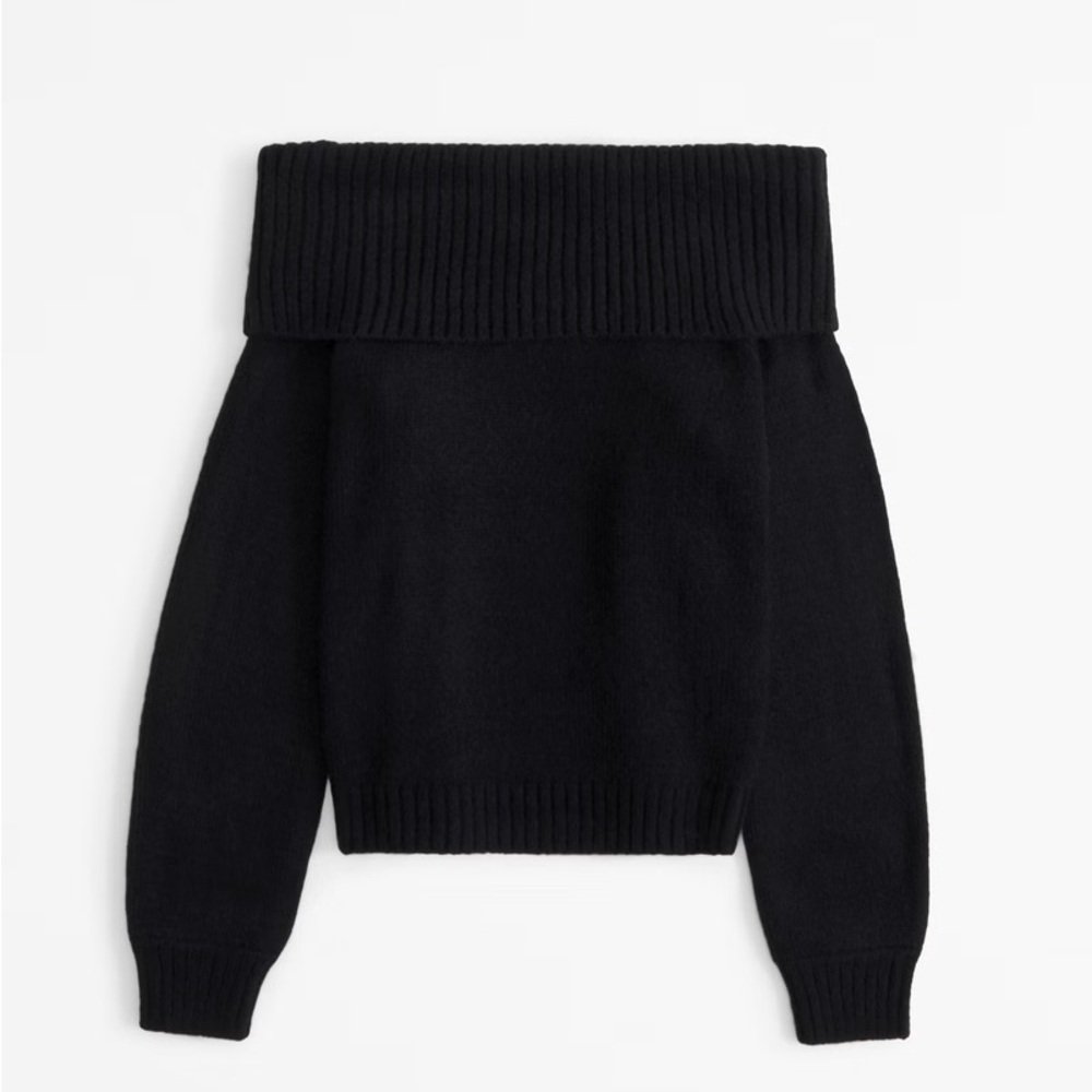 Abercrombie Off-the-Shoulder Sweater BLACK